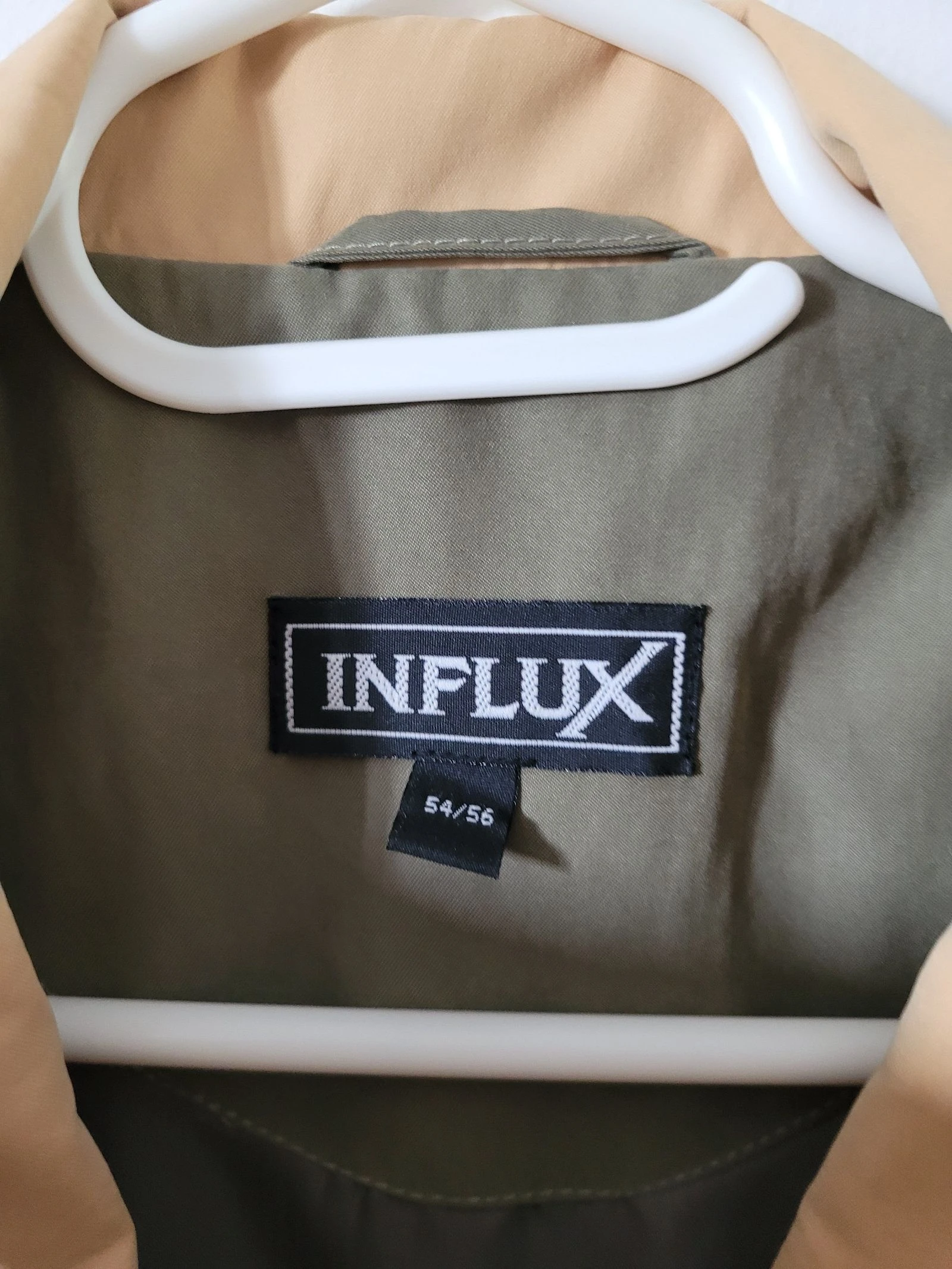 Casaco masculino INFLUX cáqui e bege – Tamanho 54/56 – Meia estação – photo 3